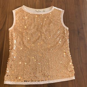 Ted Baker sleeveless sequin top in copper